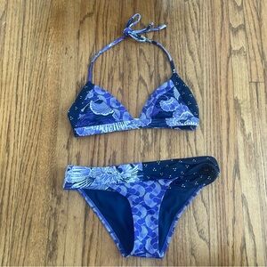 Purple and white Roxy bikini